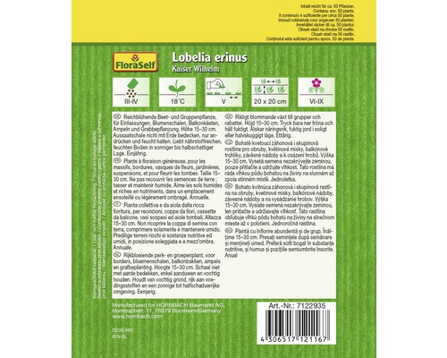 Lobelia erinus Kaiser Wilhelm paquet de graines
