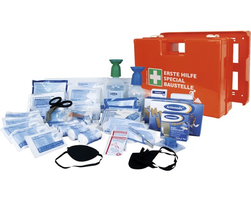 Trousse de premiers secours avec divers pansements pour le chantier