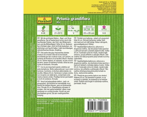 Sachet de graines Pétunia grandiflora mélange