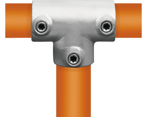 Pièce en T longue Buildify raccord de tube d'échafaudage en acier Ø 33 mm