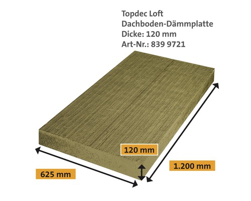 Panneau isolant de grenier Topdec Loft, épaisseur 120 mm