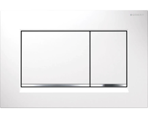 Plaque de commande GEBERIT Sigma 30 plaque brillant / touche blanc chrome brillant 115.883.KJ.1-0