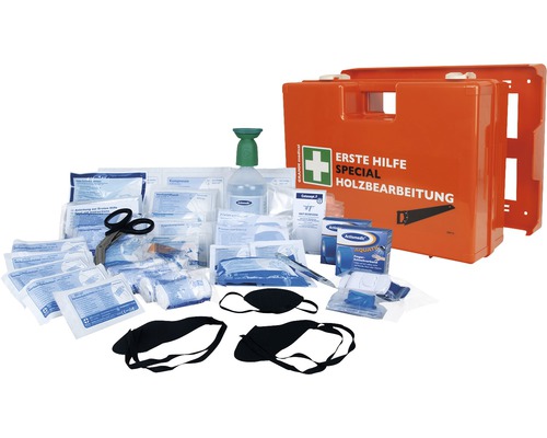 Trousse de premiers secours pour le travail du bois avec matériel de premiers secours