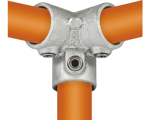 Pièce d'angle 90° à trois voies Buildify raccord de tube d'échafaudage en acier Ø 33 mm-0