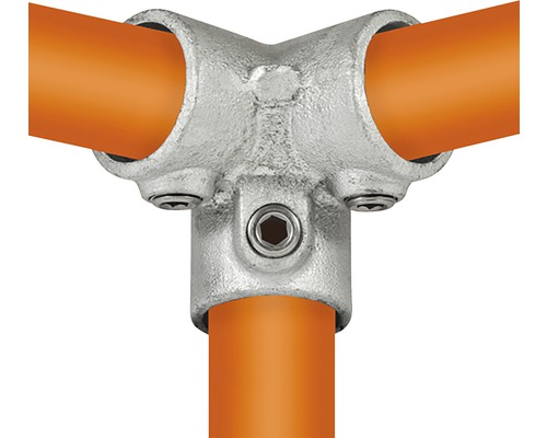 Pièce d&lsquo;angle 90° à trois voies Buildify raccord de tube d&lsquo;échafaudage en acier Ø 33 mm