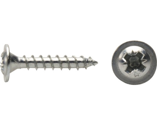 Vis de paroi arrière JD Plus Pozidriv 3x16 mm galv. zinguée, 100 pièces