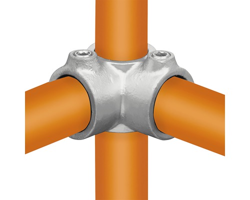 Pièce d'angle raccord de tube d'échafaudage Buildify en acier continu Ø 33 mm Raccord en croix pour constructions tubulaires