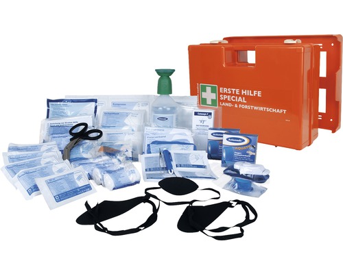 Set de premiers secours spécial pour l''agriculture et la sylviculture avec matériel de pansement et trousse de premiers secours