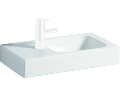 Lavabo GEBERIT iCon 53 cm tablette à gauche avec émail spécial KeraTect® 124153600 Lavabo en céramique pour la salle de bain