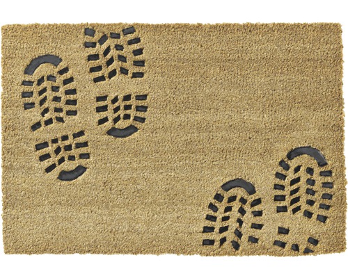 Fußabstreifer aus Kokosfaser mit Schuhabdruckmuster