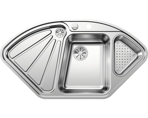 Évier Blanco DELTA II-F 1056 x 575 mm acier inoxydable brillant satiné 523667 Évier d''angle en acier inoxydable avec égouttoir et passoire