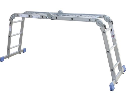 Échelle pliante avec plateforme aluminium 4 x 3 barreaux hauteur de travail 4,55 m Échelle multifonctionnelle en aluminium en forme de A