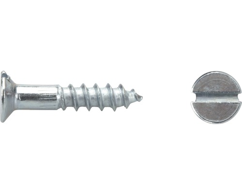 Vis à bois à tête fraisée avec fente DIN 97 2x10 mm galvanisée, 100 unités Vis à bois à tête fraisée avec fente DIN 97 2x10 mm galvanisée, 100 unités