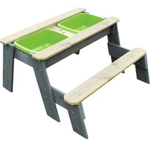 Table pique-nique sable-eau EXIT Aksent avec un banc 89x95x50 cm gris-thumb-0