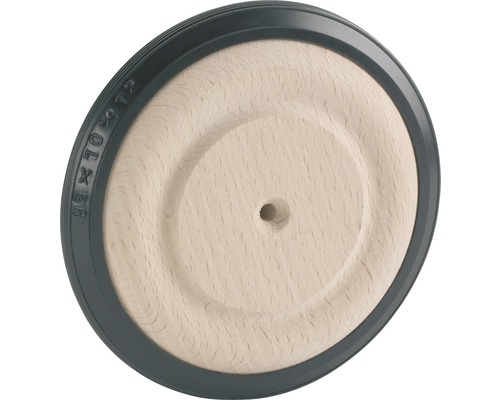 Tarrox Roue en bois avec pneu en caoutchouc, 60 x 16 mm Roue en bois avec pneu en caoutchouc et trou au centre