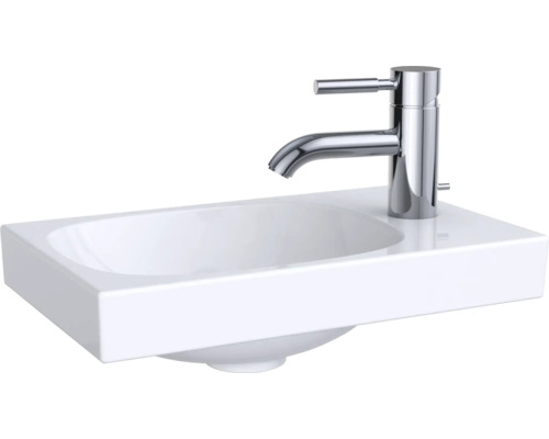 Lave-mains GEBERIT Acanto asymétrique 40 cm droite sans trop-plein blanc 500635012