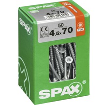 Vis Spax 4,5x70 millimètres, paquet de 50 pièces