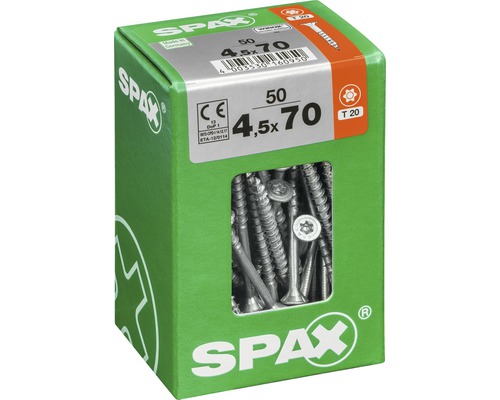 Vis Spax 4,5x70 millimètres, paquet de 50 pièces