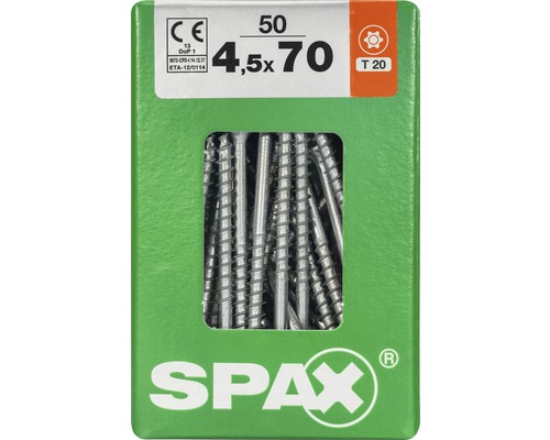 Vis Spax 4,5x70 mm, 50 pièces