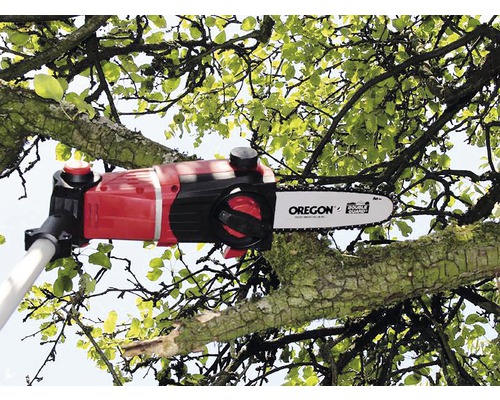 Hochentaster beim Schneiden eines Astes