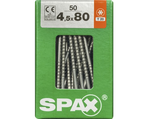 Spax Schrauben 4,5x80 mm im Karton