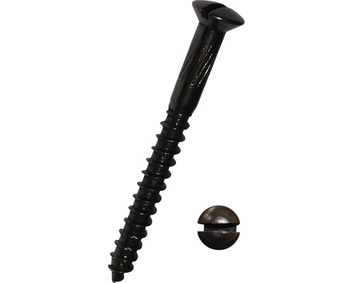 Vis à bois à tête fraisée bombée avec fente DIN 95 3,5x30 mm laiton bruni, 200 unités Vis à bois à tête fraisée bombée avec fente DIN 95 3,5x30 mm laiton bruni, 200 unités
