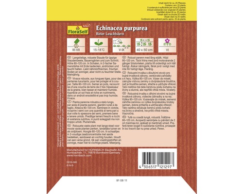Paquet de graines Echinacea purpurea Roter Leuchtstern de la marque FloraSelf Select