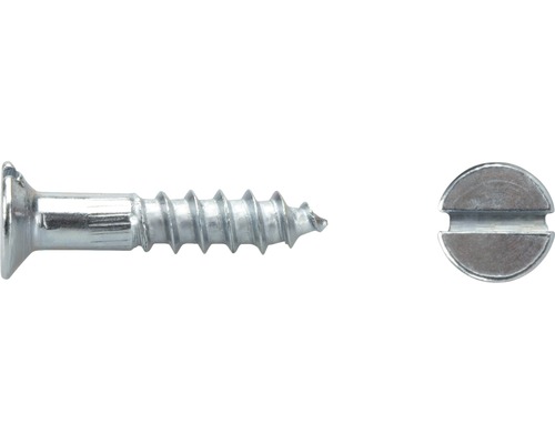 Vis à bois à tête fraisée avec fente DIN 97 2x20 mm galvanisée, 100 unités Vis à bois à tête fraisée avec fente DIN 97 2x20 mm galvanisée, 100 unités