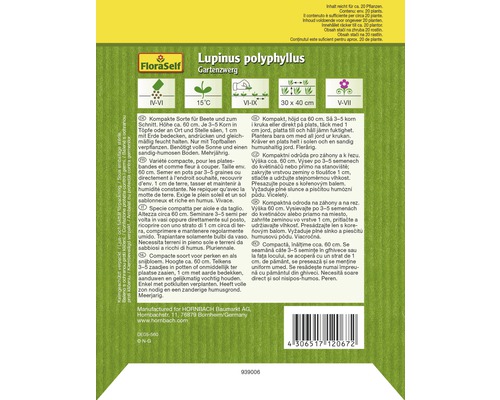 Emballage graines de lupin Gartenzwerg