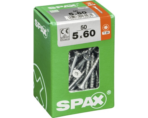 Vis Spax, conditionnement de 5 x 60 millimètres