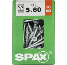 Vis Spax 5x60 millimètres, paquet de 50 pièces