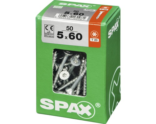Vis Spax 5 x 60 millimètres dans un emballage