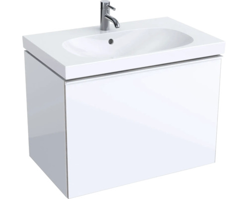 Meuble sous vasque GEBERIT Acanto 74 cm blanc haute brillance sans vasque 500611012