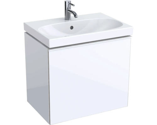 Meuble sous vasque GEBERIT Acanto 59,5 cm blanc haute brillance sans vasque 500614012