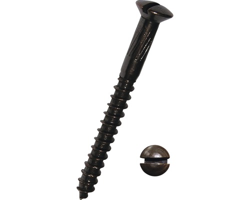 Vis à bois à tête fraisée bombée avec fente DIN 95 3,5x25 mm laiton bruni, 200 unités Vis à bois à tête fraisée bombée avec fente DIN 95 3,5x25 mm laiton bruni, 200 unités