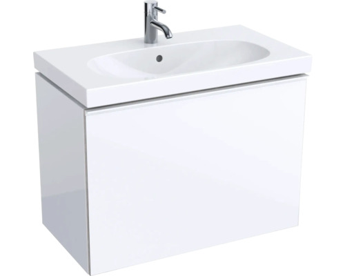 Meuble sous vasque GEBERIT Acanto 74 cm blanc haute brillance sans vasque 500615012