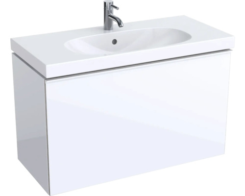 Meuble sous vasque GEBERIT Acanto 89 cm blanc haute brillance sans vasque 500616012