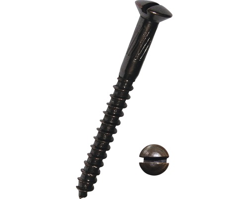 Vis à bois à tête fraisée bombée avec fente DIN 95 5x60 mm laiton bruni, 200 unités Vis à bois à tête fraisée bombée avec fente DIN 95 5x60 mm laiton bruni, 200 unités