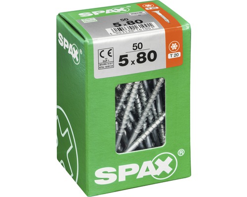 Boîte de 50 vis SPAX, 5x80 millimètres