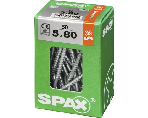 Lot de vis Spax 5 x 80 millimètres