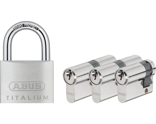 ABUS Titalium Vorhängeschloss und drei Profilzylinder
