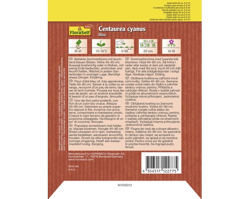 Paquet de graines bleuet bleu