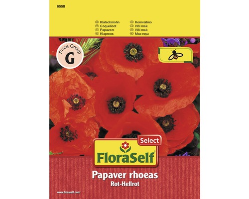 Coquelicot 'Rouge-rouge clair' FloraSelf semences non-hybrides graines de fleurs-0