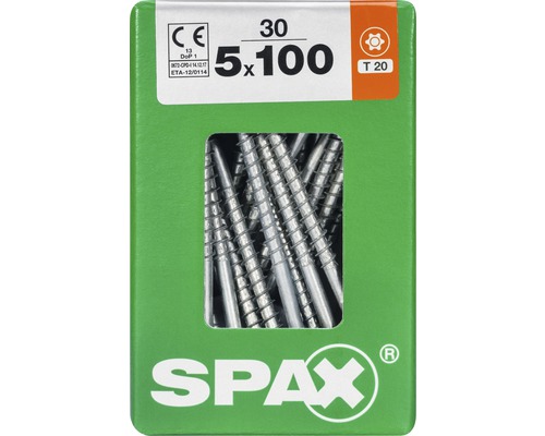 Vis universelles Spax 5 x 100 millimètres, 30 pièces