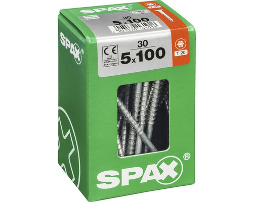 Vis Spax 5x100 millimètres dans un emballage vert