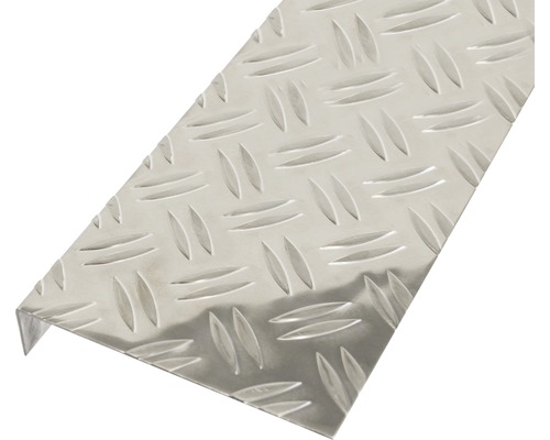 Tôle striée forme en L Alu nature 135x30x1,5 mm, 2 m Profilé d''angle en tôle d''aluminium gaufrée