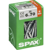 Vis Spax 6 x 70 millimètres, lot de 30 pièces