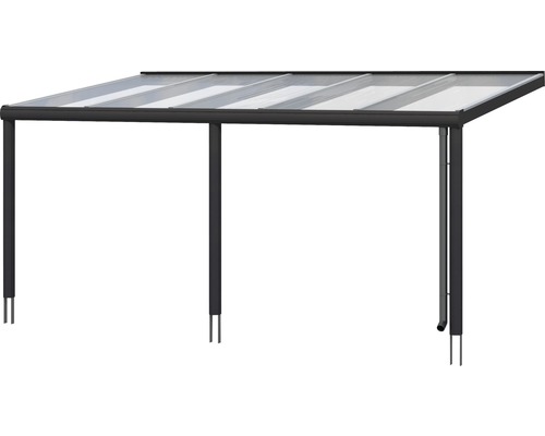 Toit de terrasse avec plaques en polycarbonate et cadre en aluminium