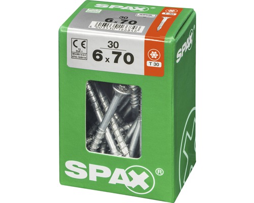 Emballage de vis Spax 6 x 70 millimètres