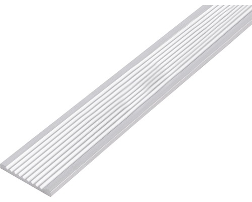 Barre plate Aluminium argent 40 x 3 x 3 mm , 1 m Bordure de finition en aluminium nervuré